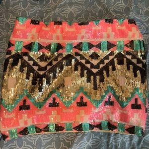 English rose size medium sequin skirt